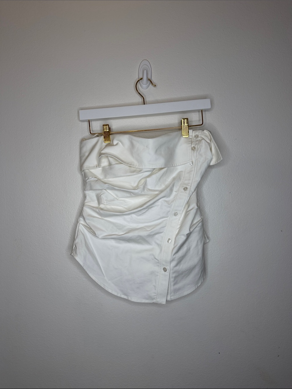 ASTR White Off-Shoulder Button-Front Women's Skirt